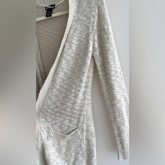 Wet Seal Open Front Long Knit Cardigan, Tan, Size Medium - Picture 8 of 16
